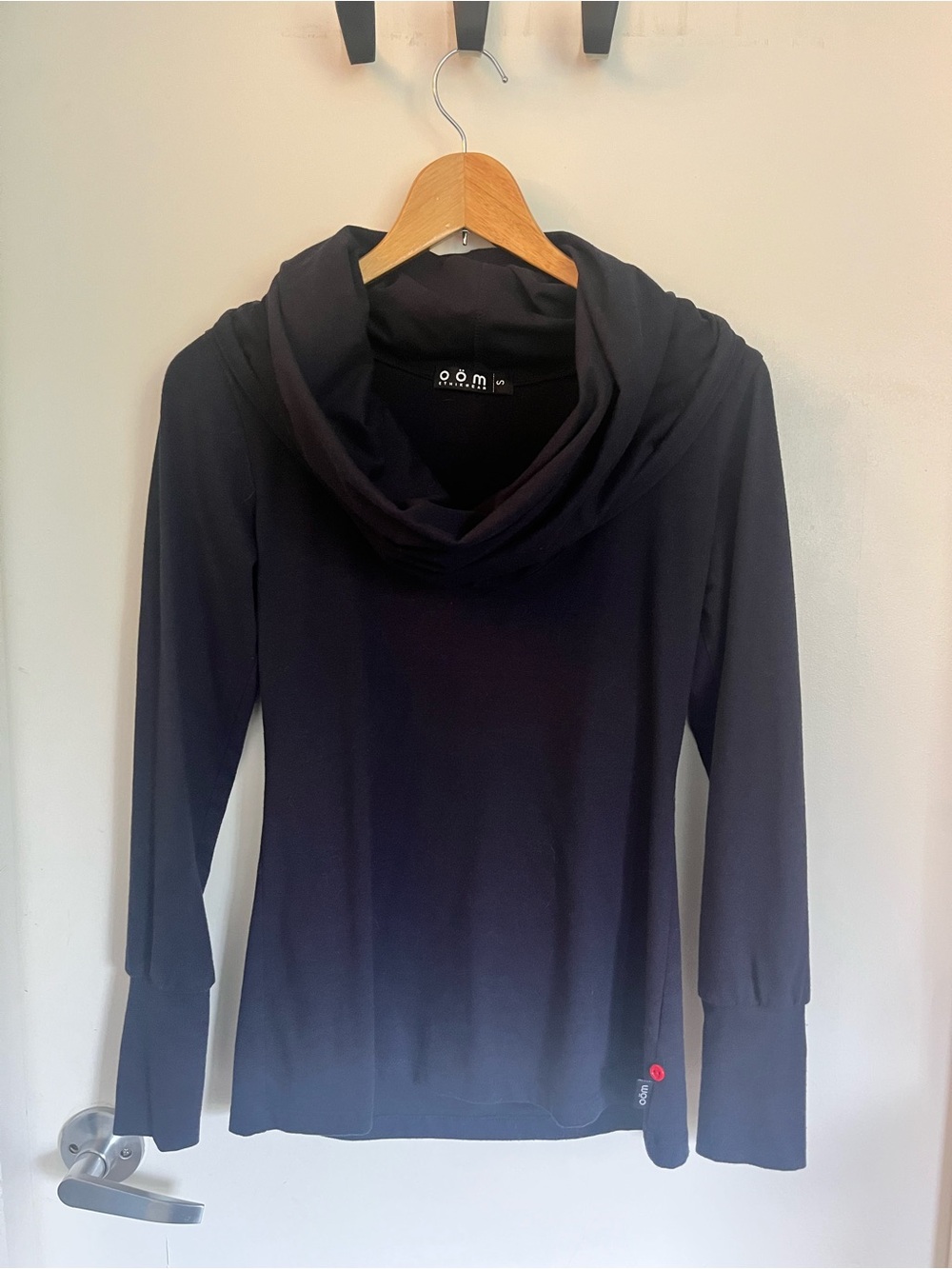 Cowl Neck Long Sleeve Top in Navy Blue